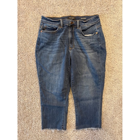 Judy Blue Denim - Judy Blue Capri Jeans Womens 14W Blue Skinny Fit Raw Hem JB82247DK-PL Stretch